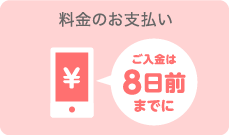 料金のお支払い ご入金は8日前までに